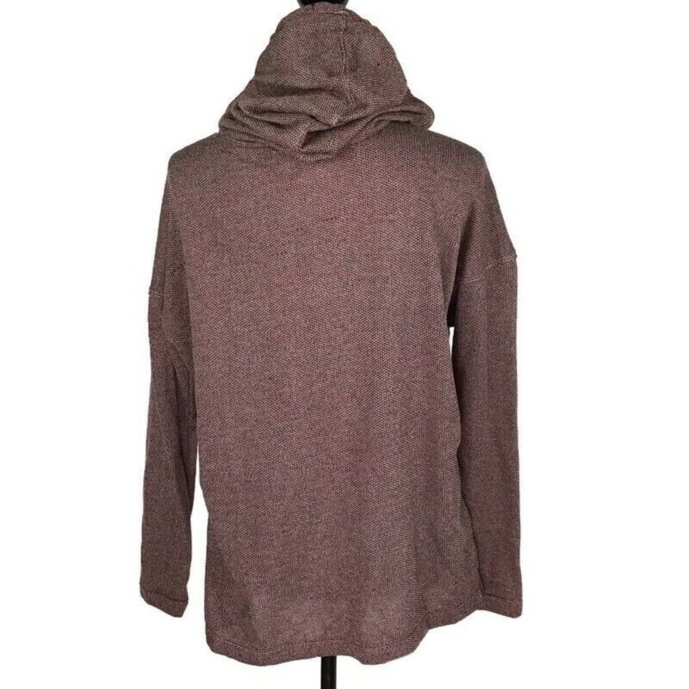 Max Studio NEW Burgundy Double Knit Tunic Hoodie Pullover Sweater Ret. $88 - Picture 6 of 7